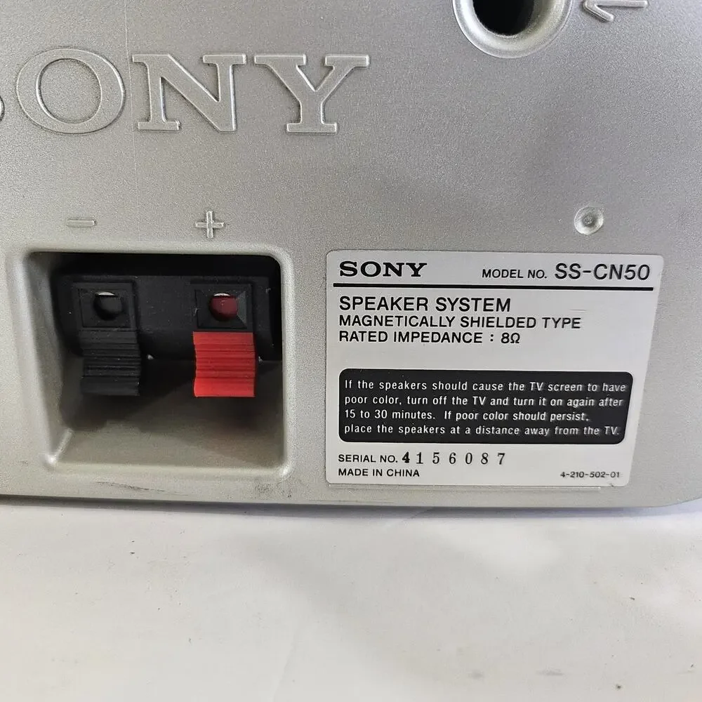 Sony SS-CN50 Center Channel Speaker 8Ω Home Theater Audio Tested Works w Wire